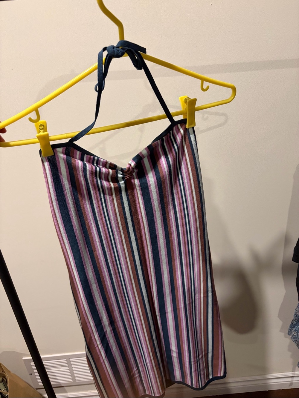 Striped Halter dress in Pink and Navy